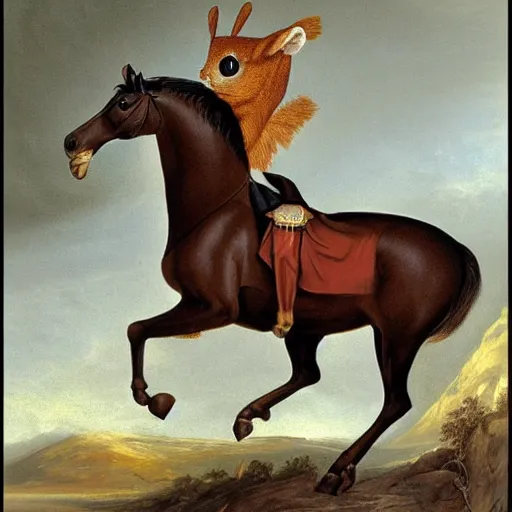 Image similar to napoleon's horse as a squirrel