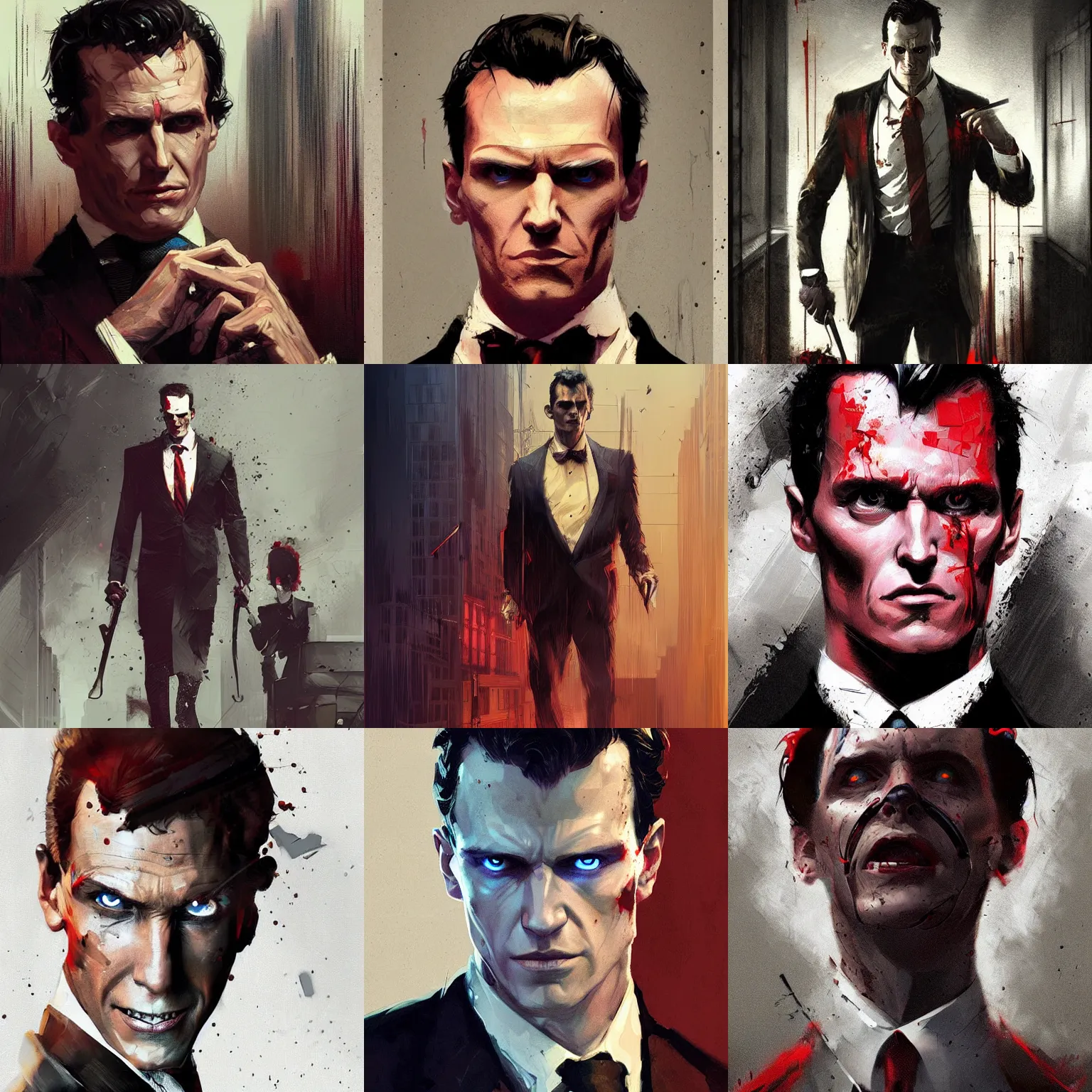 Prompt: digital art of american psycho. by greg rutkowski, trending on artstation, high quality artwork, steampunk style.