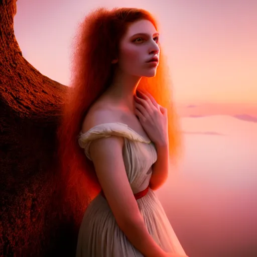 Image similar to photographic portrait of a stunningly beautiful emo renaissance female in soft dreamy light at sunset, contemporary fashion shoot, by edward robert hughes, annie leibovitz and steve mccurry, david lazar, jimmy nelsson, breathtaking, 8 k resolution, extremely detailed, beautiful, establishing shot, artistic, hyperrealistic, beautiful face, octane render