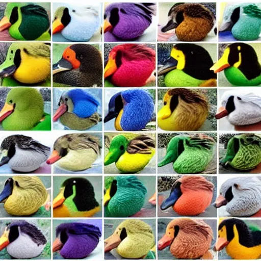 Image similar to 7 different colored ducks