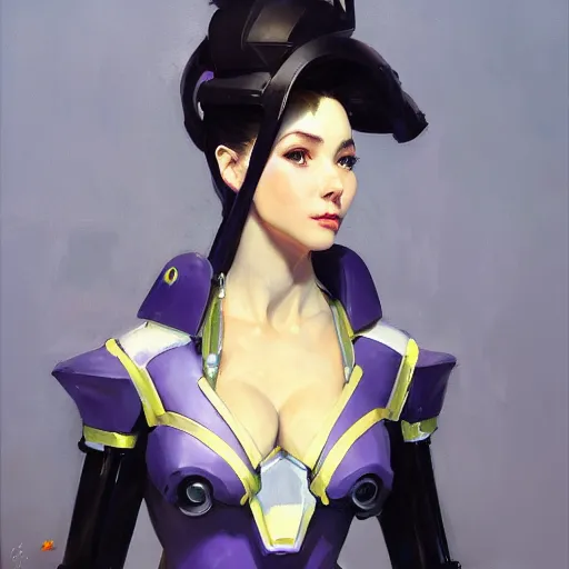 Prompt: greg manchess portrait painting of robotic violet evergarden as overwatch character, medium shot, asymmetrical, profile picture, organic painting, sunny day, matte painting, bold shapes, hard edges, street art, trending on artstation, by huang guangjian, gil elvgren, ruan jia, greg rutkowski, gaston bussiere