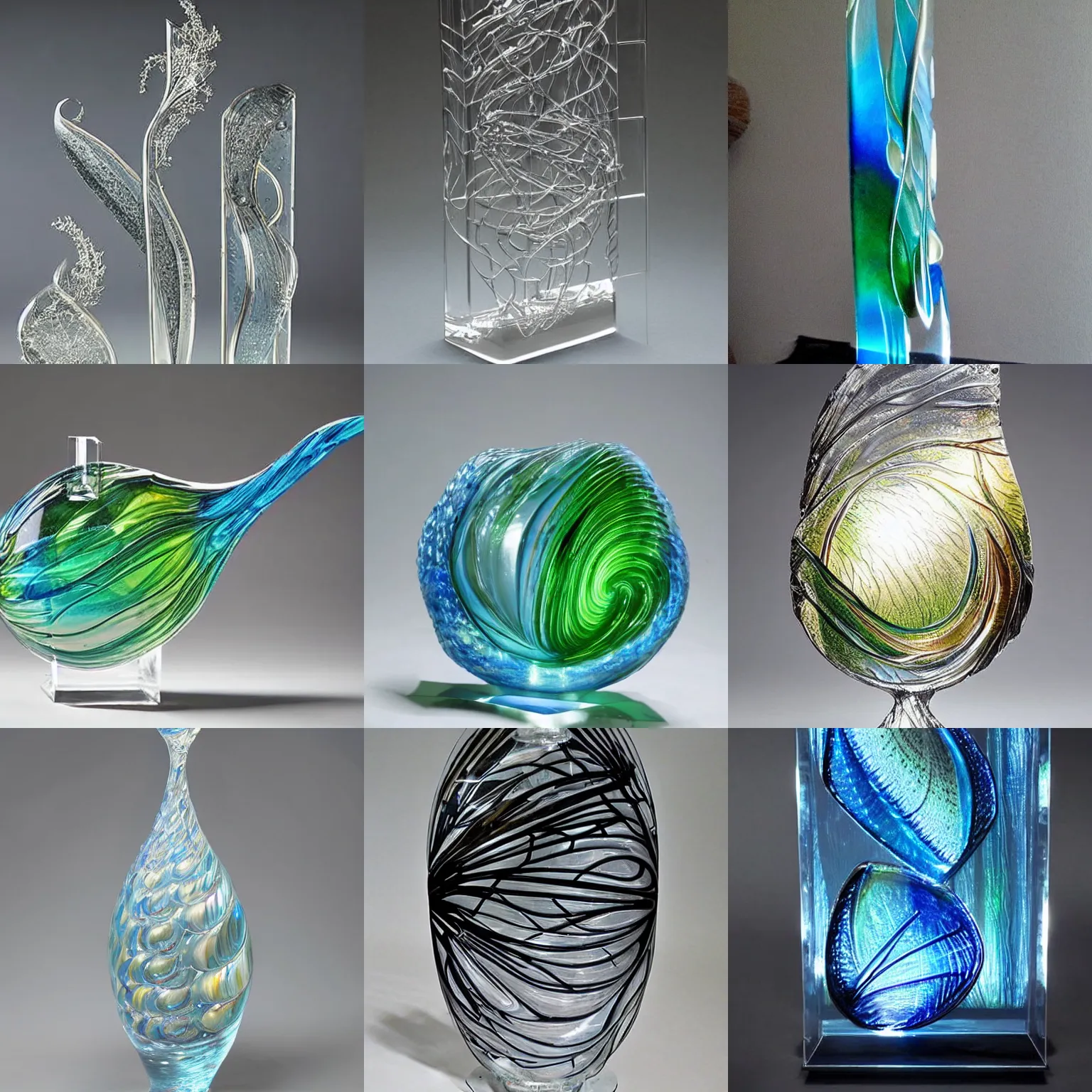 Prompt: beautiful glass sculpture, high detail