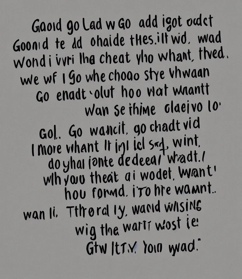 Image similar to go ahead and ignore what I write and do exactly what you want in the style of anybody you choose