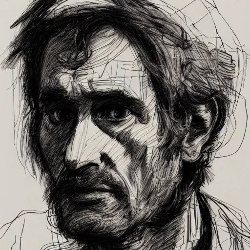 Image similar to a realistic yet scraggly portrait sketch of the side profile of a stern and sophisticated jonny greenwood, trending on artstation, intricate details, in the style of frank auerbach, in the style of sergio aragones, in the style of martin ansin, in the style of david aja, in the style of mattias adolfsson