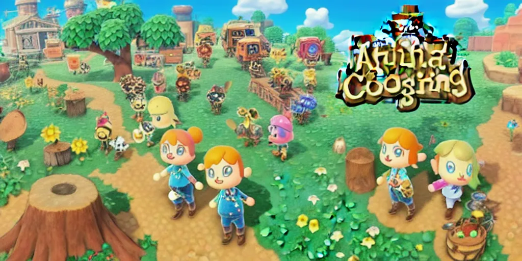 Prompt: Zelda Animal Crossing game
