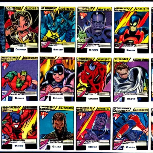 Prompt: ultra rare 1 9 9 0 s marvel trading cards