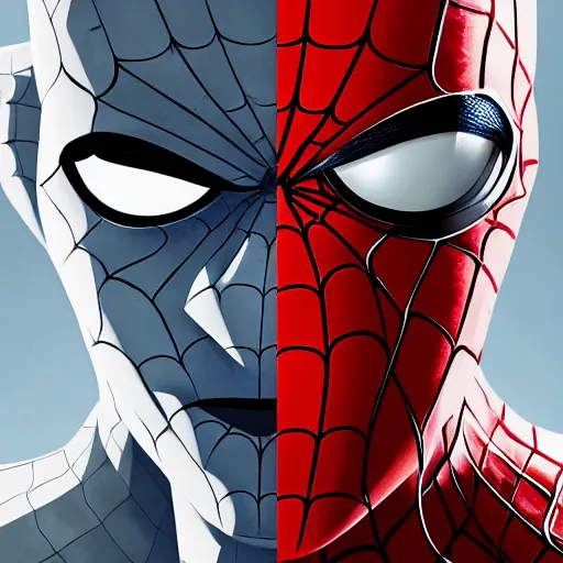 Image similar to face icon stylized minimalist spiderman, loftis, cory behance hd by jesper ejsing, by rhads, makoto shinkai and lois van baarle, ilya kuvshinov, rossdraws global illumination