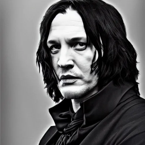 Image similar to Tom Hardy as Severus Snape, portrait, photography