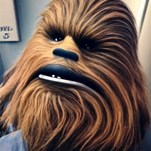 Image similar to chewbacca after shaving his face