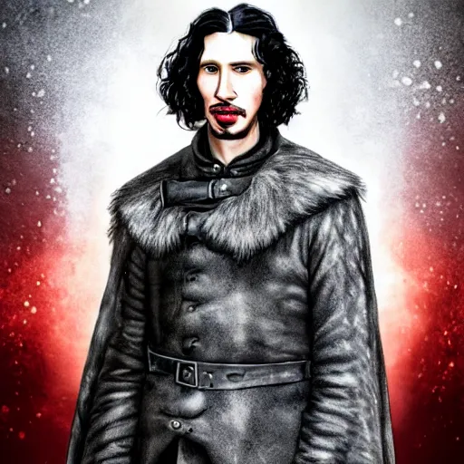 Prompt: adam driver as john snow.