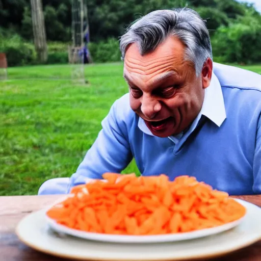 Image similar to viktor orban eating a carrot