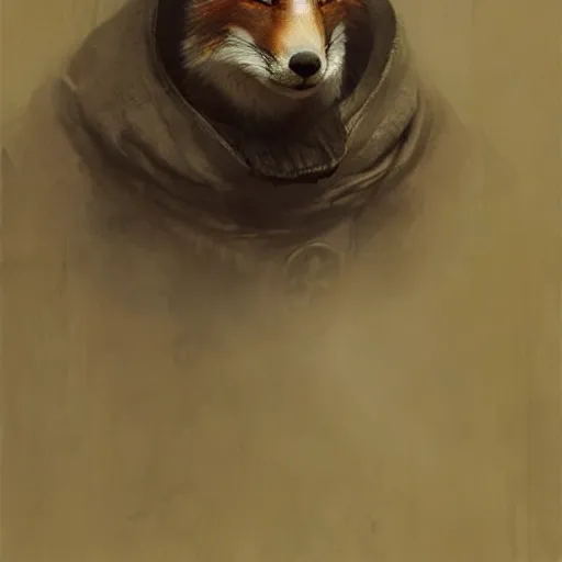 Image similar to fox foxman wearing a doctor outfit by ruan jia, portrait