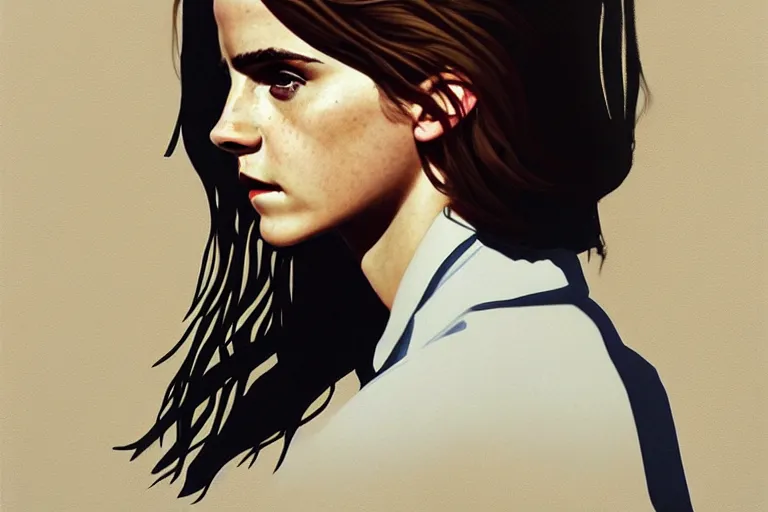 Image similar to portrait of emma watson artwork by tim eitel