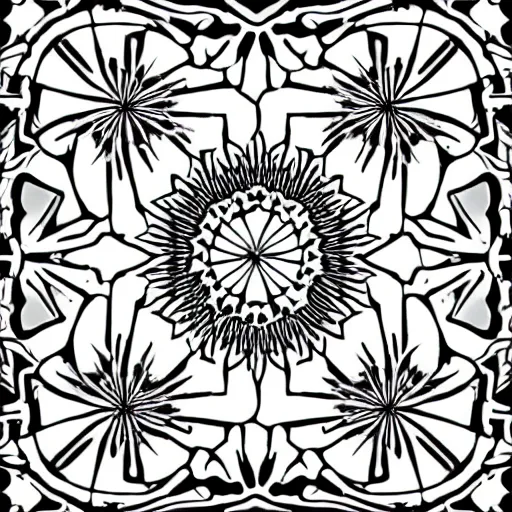 Image similar to radiograph, cymatics, symmetrical flower pattern