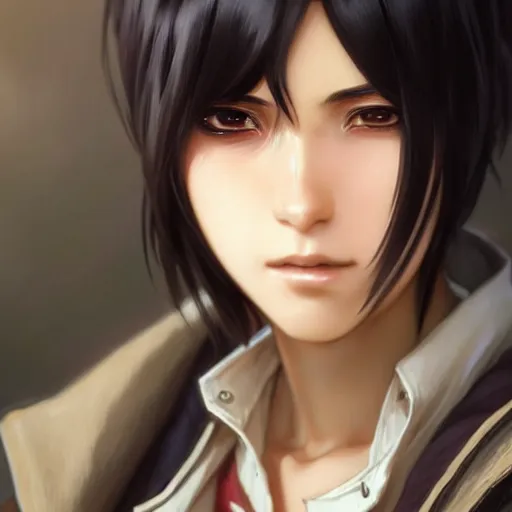 Image similar to mikasa ackerman, bokeh, beautiful face!!!!, 2 7 years old, cg animation, lifelike, animated, realistic, character select portrait, by artgerm, greg rutkowski, alphonse mucha, 3 d