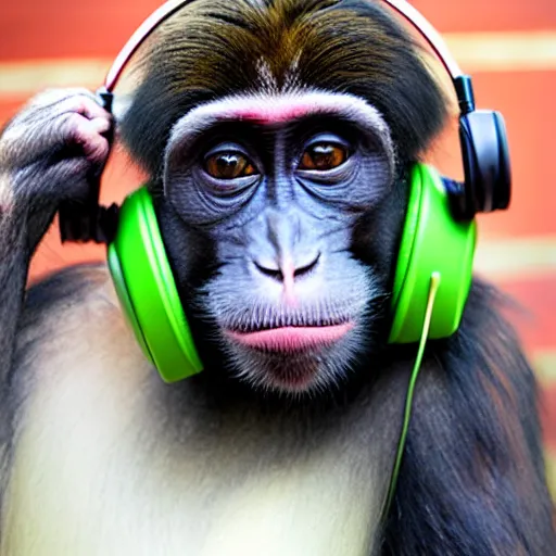 Image similar to monkey with headphones