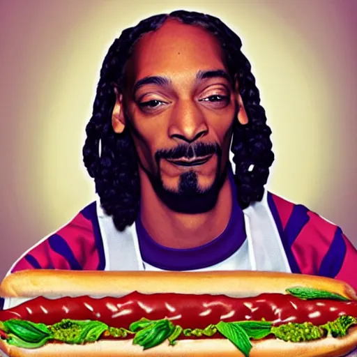 Image similar to snoop hotdog,