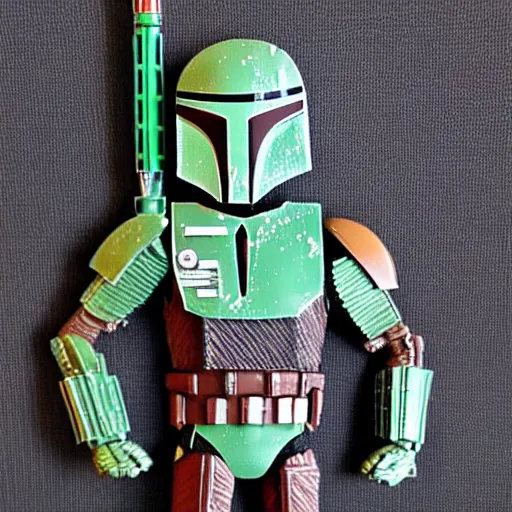 Prompt: Boba Fett made out of toothpicks, hd photo, close up