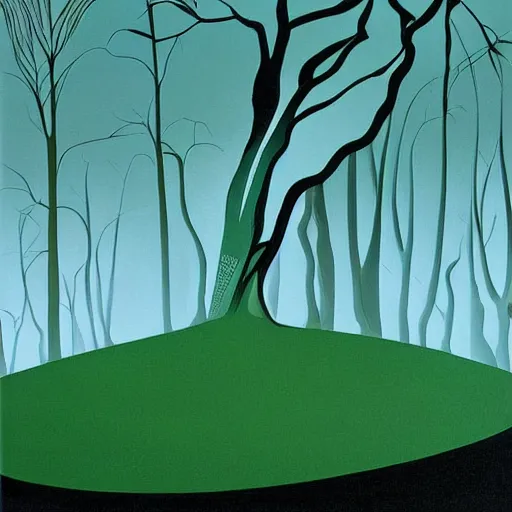 Prompt: a beautiful stunning landscape by eyvind earle