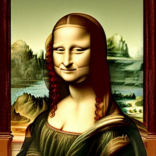 Prompt: mona lisa, renaissance painting by da vinci