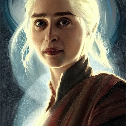 Image similar to daenerys targaryen with david tennant as tenth doctor who in tavern, highly detailed, sharp focus, digital art, defined facial features, symmetrical facial features, close up, art by greg rutkowski