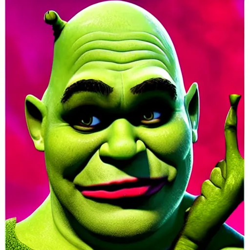 Image similar to shrek as the joker from the new batman film