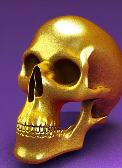 Image similar to ornate gothic gold skull realistic 3 d covered in rubies