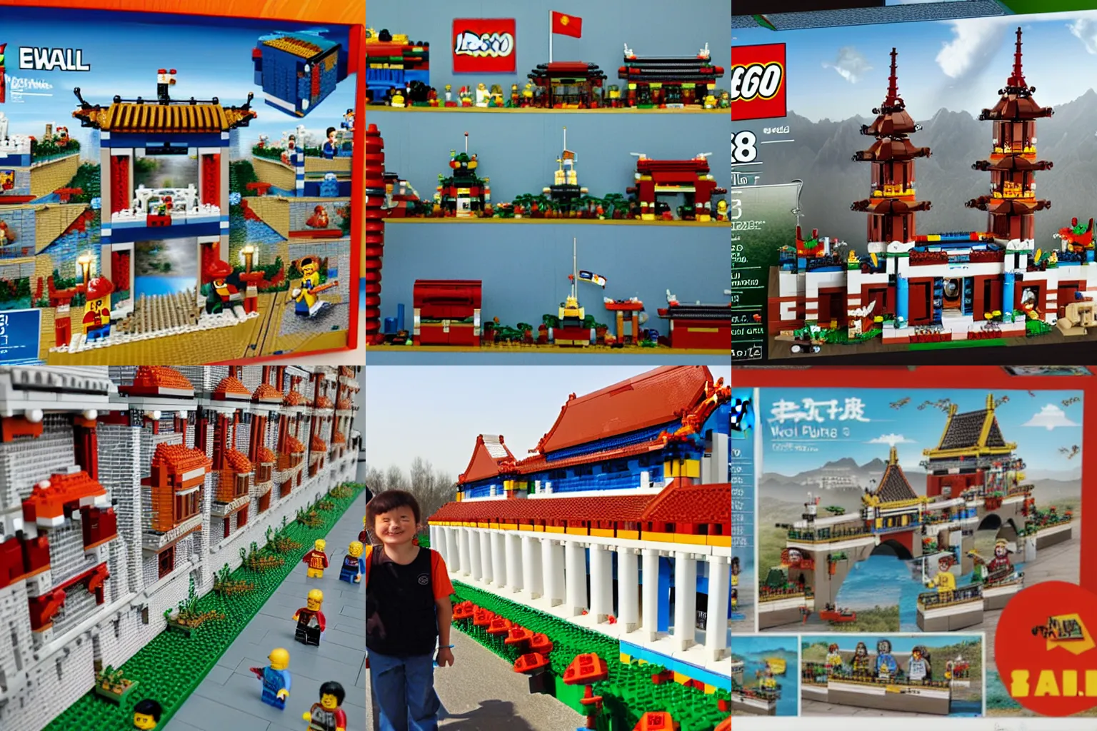 Prompt: lego wall of china