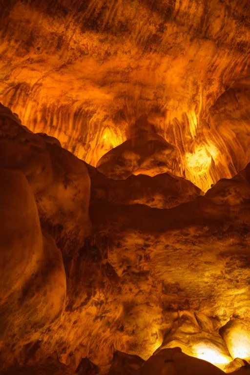 Image similar to photograph of inside of beautiful glowing caves