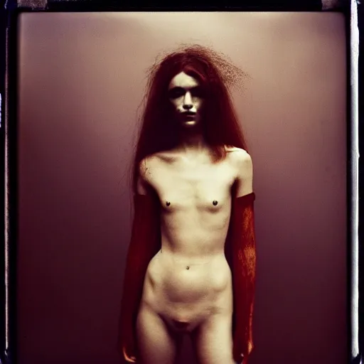 Image similar to kodak portra 4 0 0, wetplate, photo of a surreal artsy dream scene,, girl, weird fashion, photographed by paolo roversi style