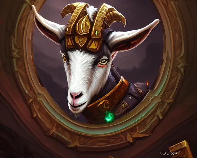 Image similar to goat esports logo design, deep focus, d & d, fantasy, intricate, elegant, highly detailed, digital painting, artstation, concept art, matte, sharp focus, illustration, hearthstone,