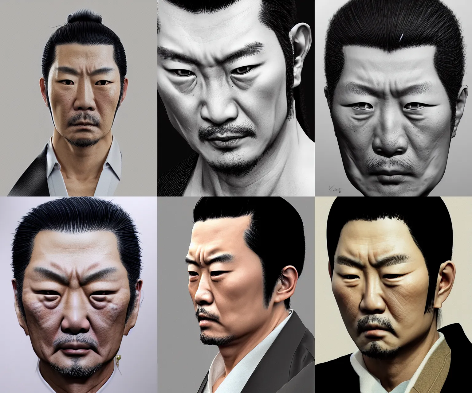 Prompt: portrait of a yakuza, sketch, artstation trending, photorealistic, hyper - realistic, highly detailed, focus, smooth, by kousuke oono