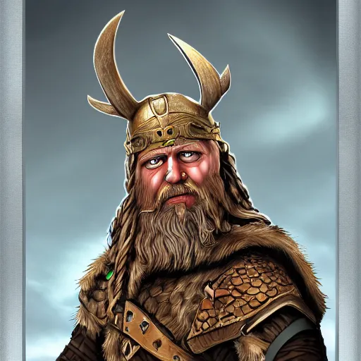 Image similar to a portrait of an angry viking highly detailed, centered, digital painting