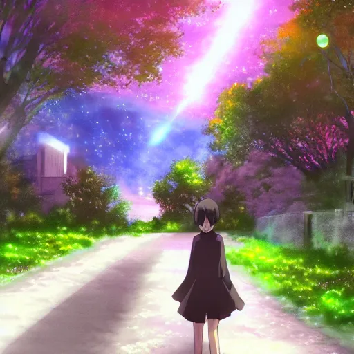 Image similar to heaven walking to my home in a peaceful area serial experiments lain fantasy pixiv scenery art inspired by magical fantasy