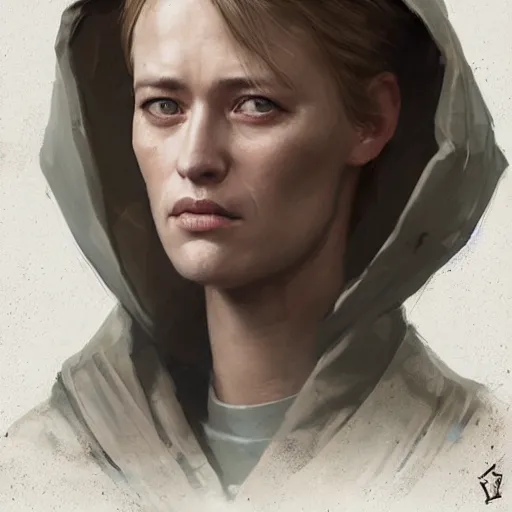 Image similar to portrait of a woman by greg rutkowski, she looks like mackenzie davis but old, impeccable military composure, wearing tactical gear of the galactic alliance, star wars expanded universe, she is about 6 0 years old, highly detailed portrait, digital painting, artstation, concept art, smooth, sharp foccus ilustration, artstation hq