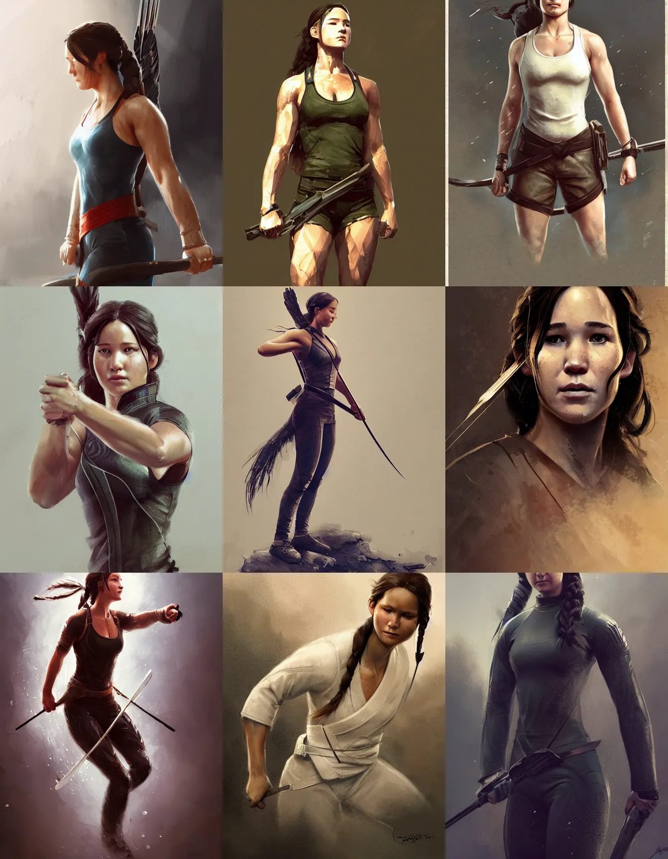 Prompt: ( ( ( ( ( katniss everdeen ) ) ) ) ) as a judo expert, strong, muscular, laughing, digital portrait by greg rutkowski, intricate, soft focus, highly detailed, cinematic, epic, artstation