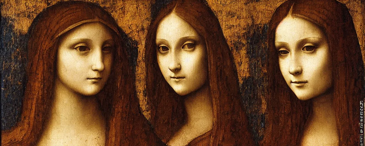 Prompt: painting by leonardo da vinci, young woman, detailed, stunning