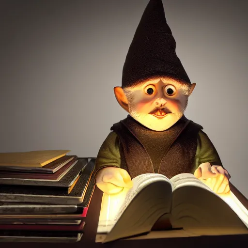 Image similar to a young gnome office worker, dramatic lighting detailed photo portrait