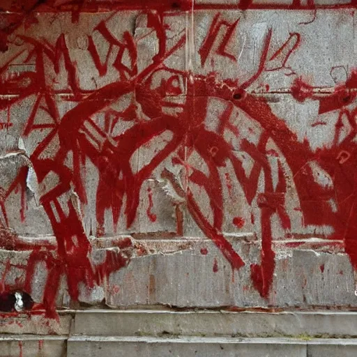 Image similar to satan worshippers have been reported in the area and strange symbols have been found scrawled in blood on the walls of the local church. the town is in a panic and no one knows what to do. then, one night, the church bells start ringing on their own and people start disappearing