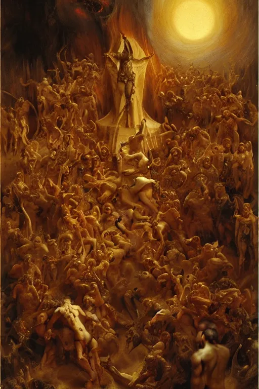 Image similar to the seventh circle of hell from dante's divine comedy. highly detailed painting by gaston bussiere, craig mullins, j. c. leyendecker 8 k