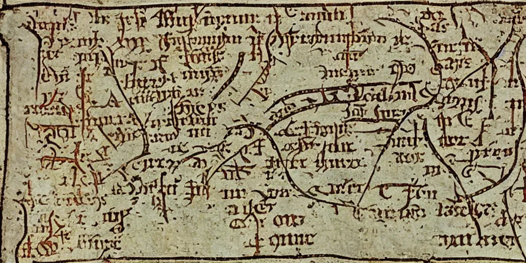 Image similar to medieval map marked as the town of yelm