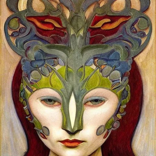 Prompt: masterpiece painting of a facemask made of stylized flowers, by annie swynnerton and jean delville and john watkiss and rufino tamayo and tino rodriguez, flower mask, art deco shaman, symbolist, dramatic lighting, god rays, elaborate geometric ornament, modern realism, clean crisp graphics, soft cool colors, smooth, sharp focus, extremely detailed