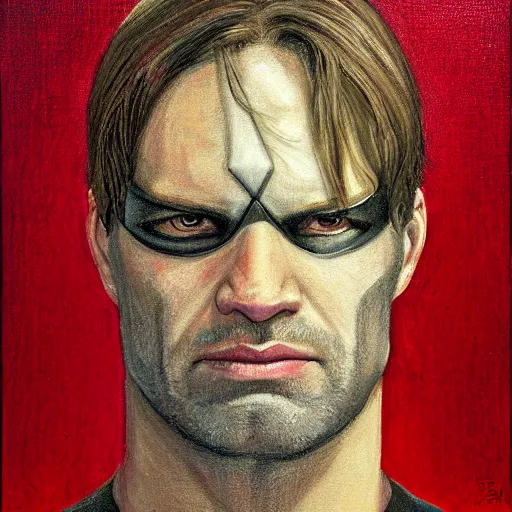 Prompt: detailed portrait of daredevil, symmetrical face, painting by greg ruthowski