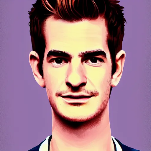 Image similar to portrait of andrew garfield, highly detailed, centered, solid color background, digital painting