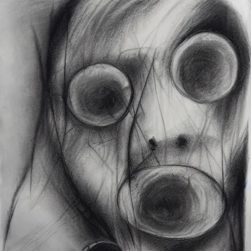 Prompt: Different stages of dementia through the eyes of the observer, charcoal-styled art, pastel overflow, abstract composition