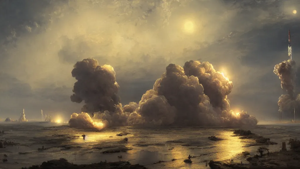 Prompt: orbital launch of von neumann probes. andreas achenbach, artgerm, mikko lagerstedt, zack snyder 3 8 4 0 x 2 1 6 0