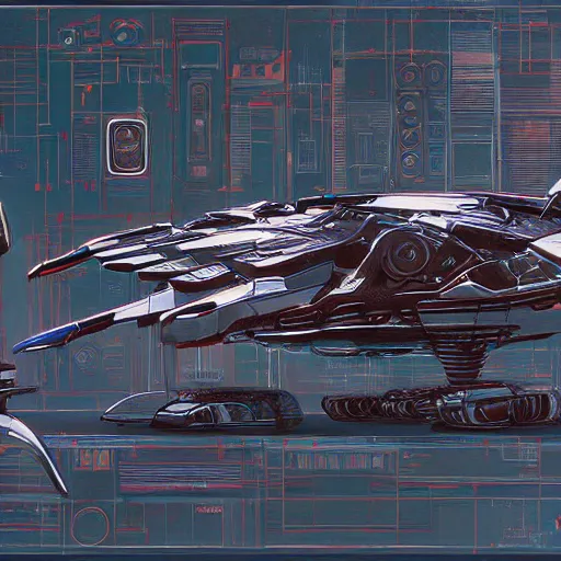 Prompt: painting of scifi gadget hardsurface shape form exploration, big medium small, artstation, colored marker, paper collage, syd mead, hr giger, concept art