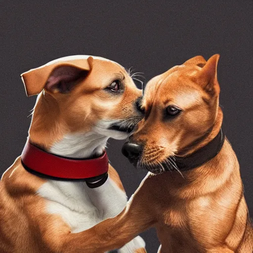 Image similar to a dog and cat boxing, hd, intricate detail, 4 k