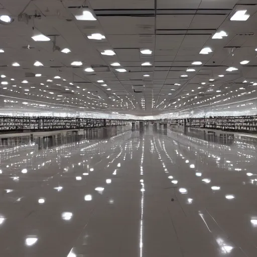 Image similar to empty sears with only one light on