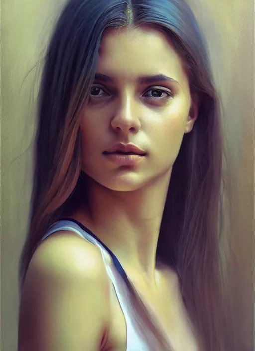 Image similar to image of a gorgeous young woman in the style of stefan kostic, realistic photo, sharp focus, 8k high definition, insanely detailed, intricate, elegant